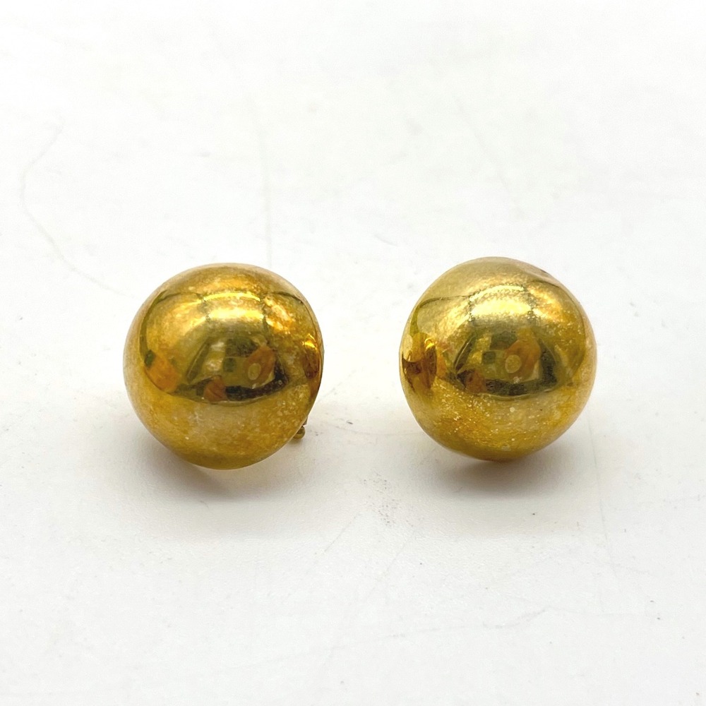Veronese Italian 18K Gold Over Sterling Silver Dome Omega Back Stud Earrings